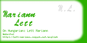 mariann lett business card